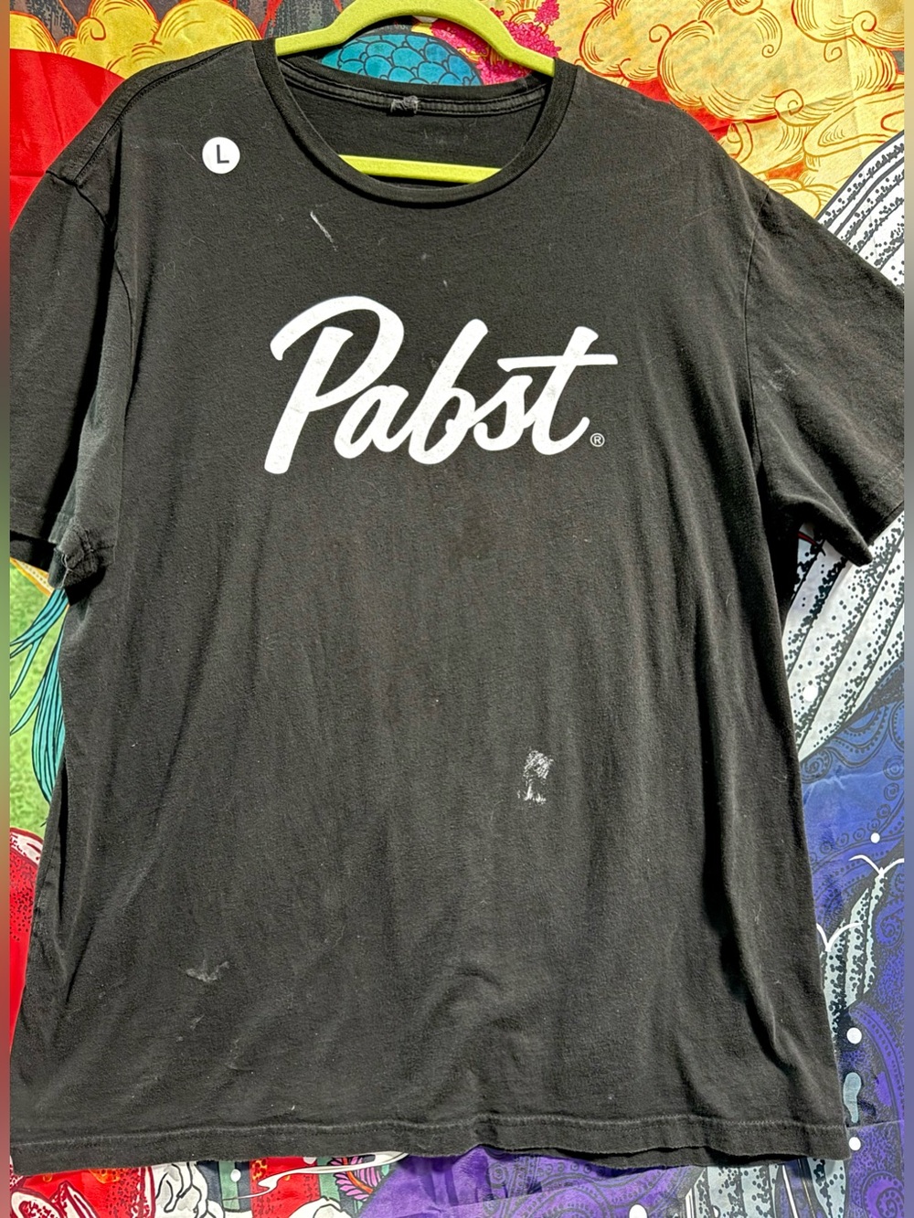 Distressed Pabst Beer T-shirt Size L